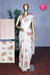 Semi Tussar Dupion silk Saree-White-PA18801