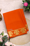 Pure Mysore Crepe Silk Saree-Gandaberunda Border-Orange-PF84405