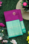 Pure Kanchipuram Silk Saree-Plum And Seagreen-PA25014