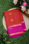 Half Pure Kanchipuram Silk Saree-Brickreed And Pink-PA25965