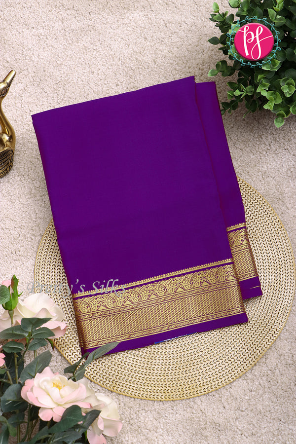 Pure Mysore Crepe Silk Saree-Purple-PF84310