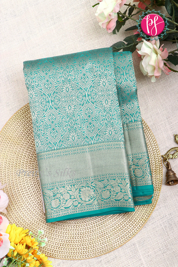 Pure Brocade Kanchipuram Silk Saree-pastel green-PA04493