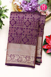 Pure Kanchipuram Silk Saree-Darkpurple -PA04484