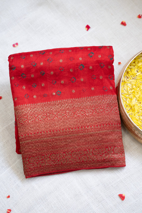 Day 3Tussar Dupion Silk Saree With Bandini prints -PA48627