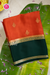 Pure Mysore Crepe Silk Saree-Orange And Bottlegreen- PA56316
