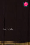 Pure Mysore Crepe Silk Saree-Red And Black-PA19960