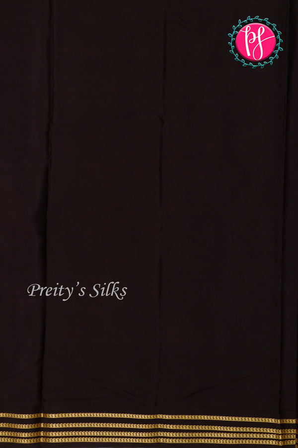 Pure Mysore Crepe Silk Saree-Red And Black-PA19960