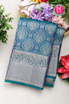 Pure Kanchipuram Silk Saree-Peacockblue-PA04481