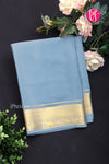 Pure Mysore Crepe Silk Saree -Bluishgrey-PA01332