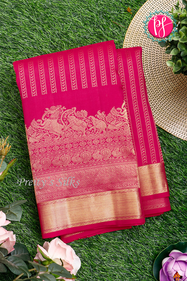 Pure Kanchipuram Silk Saree-Pink-PA20363