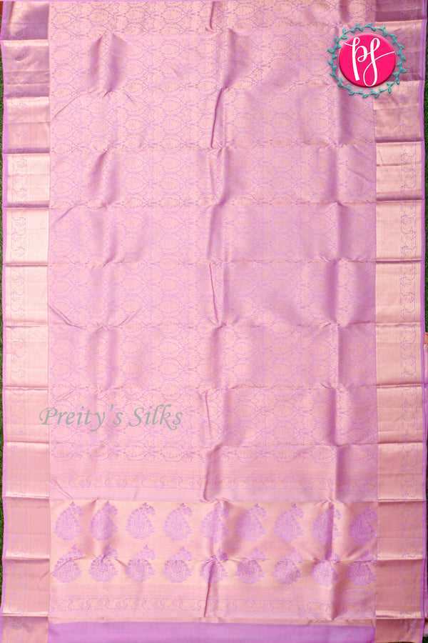 Pure Brocade Kanchipuram Silk Saree-Pastelpink-PA24533