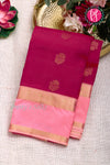 Half Pure Kanchipuram Silk Saree-Rosered And Lightpink-PF82179