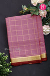 Pure Mysore Crepe Silk Saree -Onion pink And Maroon-PA09448