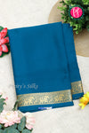 Pure Mysore Crepe Silk Saree-Tealblue-PA19804