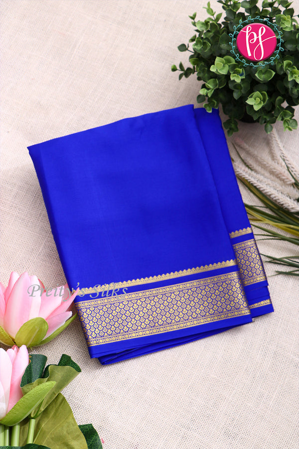 Pure Mysore Crepe Silk Saree -Royalblue-PA84140