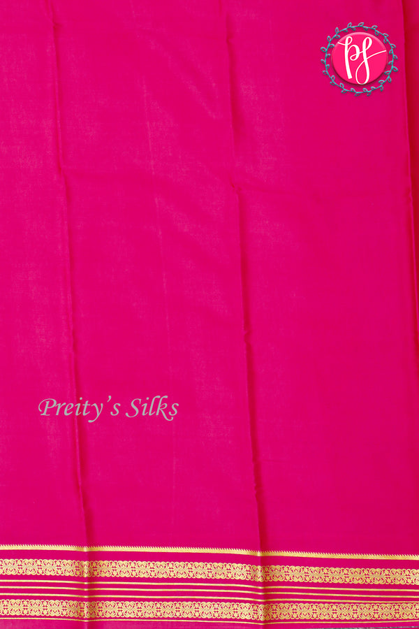 Pure Mysore Crepe Silk Saree-Mustardyellow And Pink-PA29027