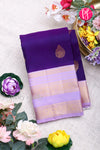 Half Pure Kanchipuram Silk Saree-Purple And Lightlavender-PA2589332