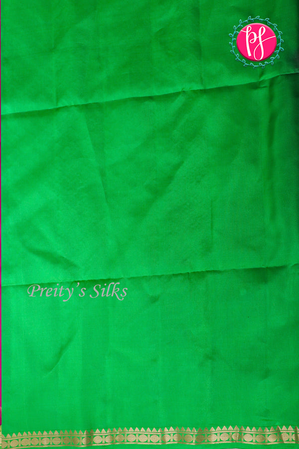 Kanchipuram Soft Silk Saree-Pink And Parrotgreen-PA20267