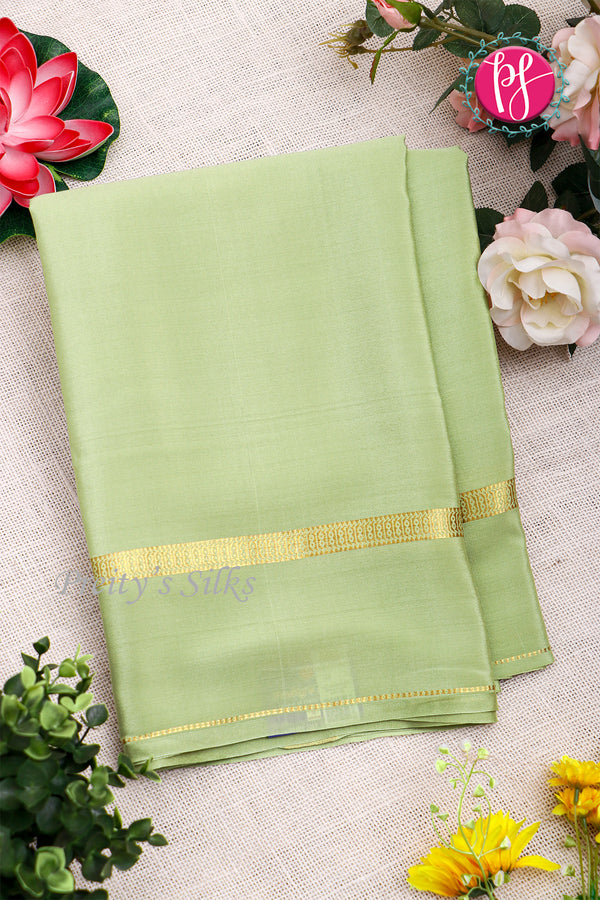 Pure Mysore Crepe Silk Saree-Pastelgreen-PA19482