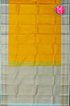 Pure Kanchipuram Silk Saree-Yellow And Iceblue-PA23542