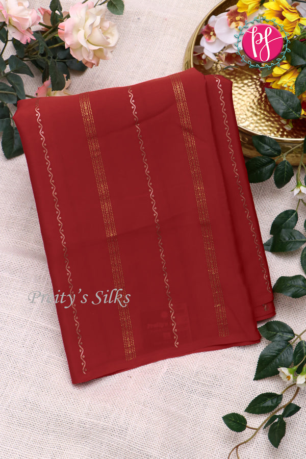 Pure Mysore Crepe Silk Saree Borderless -PA09550