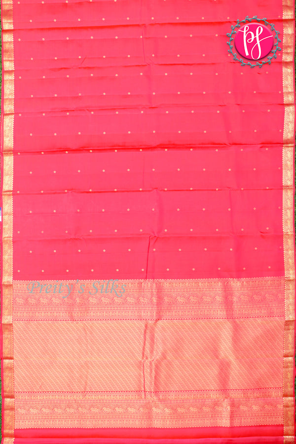 Pure Kanchipuram Silk Saree-Rosepink-PA27091
