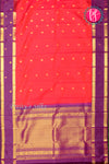 Pure Kanchipuram Silk Saree-Red And Purple-PA26219