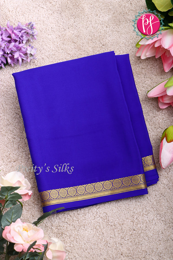 Pure Mysore Crepe Silk Saree -Royalblue-PA11134