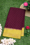 Pure Banarasi Crepe Silk Saree-Deepwine And Mustardyellow-PA22100