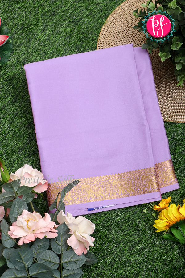 Pure Mysore Crepe Silk Saree-LightLavender-PA19804