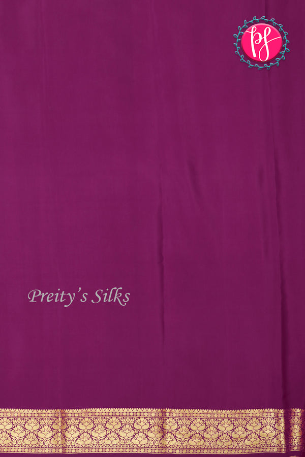 Pure Mysore Crepe Silk Saree-Olive green And DeepBurgundy -PA46832