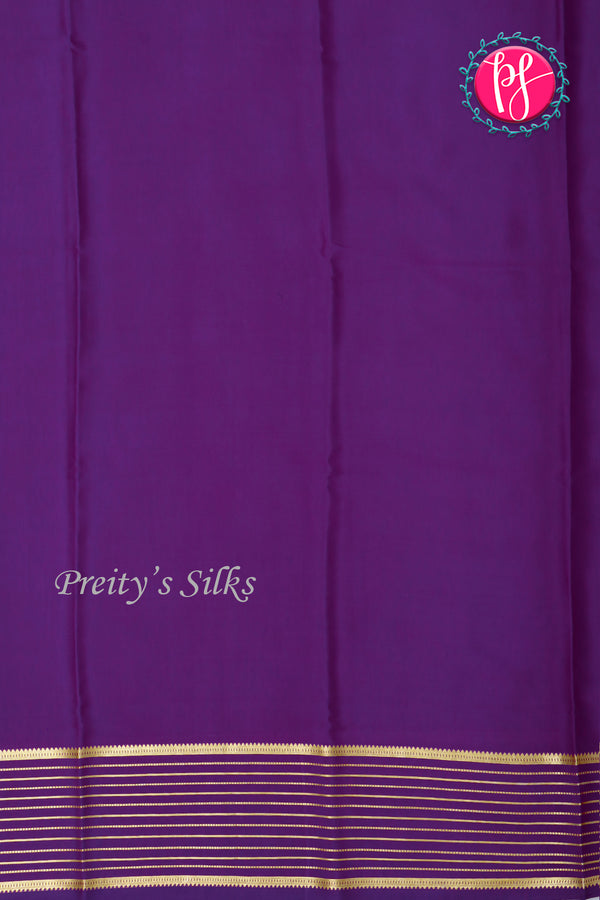 Pure Mysore Crepe Silk Saree-Olivegreen And Deepvoilet-PA28865