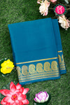 Pure Mysore Crepe Silk Saree-Tealblue-PA20648