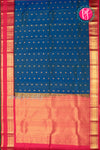 Pure Kanchipuram Silk Saree-Peacockblue And Red-PA23514