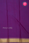 Pure Mysore Crepe Silk Saree-Neon Lime And Deepvoilet-PA28744