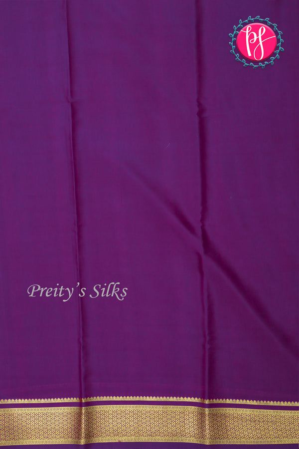 Pure Mysore Crepe Silk Saree-Neon Lime And Deepvoilet-PA28744