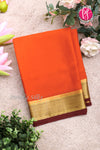 Pure Mysore Crepe Silk Saree -Orange And Maroon-PF82724