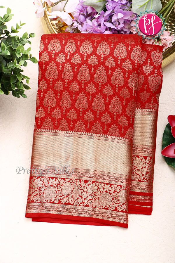Pure Kanchipuram Silk Saree-Red-PA04483
