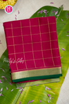 Pure Mysore Crepe Silk Saree-Mejentapink And Bottle green- PA56111