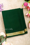 Pure Mysore Crepe Silk Saree -Bottlegreen-PA11134