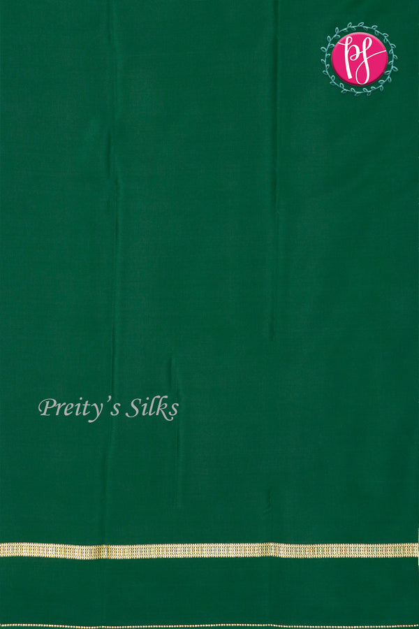 Pure Mysore Crepe Silk Saree-Bottlegreen-PA19482