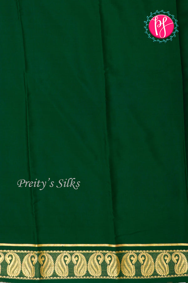 Pure Mysore Crepe Silk Saree -Mejenta pink And Bottle green -PA47159
