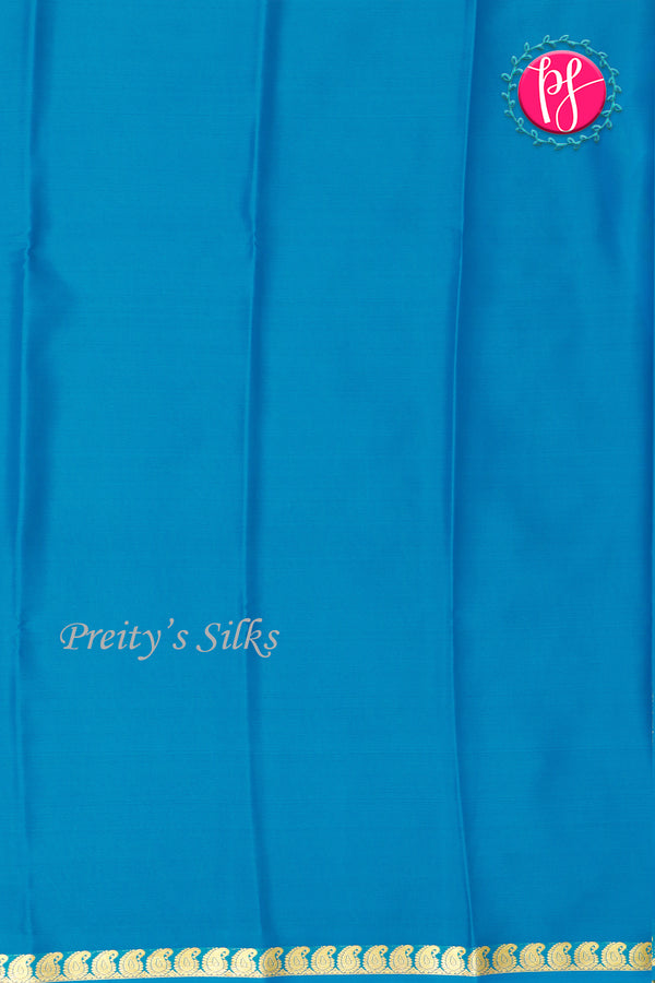 Pure Mysore Crepe Silk Saree-Tealblue-PA21766