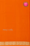 Pure Mysore Crepe Silk Saree-Gandaberunda self-Orange-PA29132