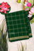 Pure Mysore Crepe Silk Saree-Doublechecks-Bottlegreen-PA20527