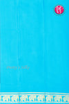 Pure Mysore Crepe Silk Saree-Contrast-Navyblue And Skyblue-PA19804