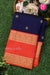 Pure Kanchipuram Silk Saree-Navyblue And Red-PA23514