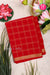 Pure Mysore Crepe Silk Saree-Doublechecks-Red-PA20527