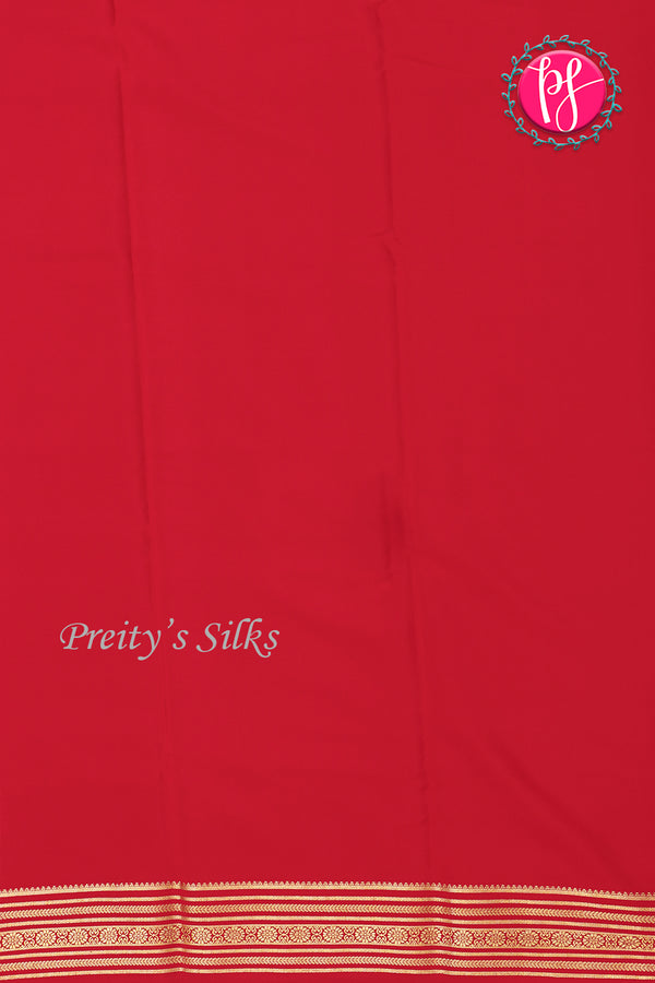 Pure Mysore Crepe Silk Saree-Red-PA35304