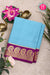 Pure Mysore Crepe Silk Saree-Sky Blue And Purple-PA20648